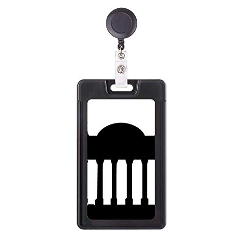 Étui pour porte-badge rétractable avec motif Landmark Berlin Reichstag et clip solide