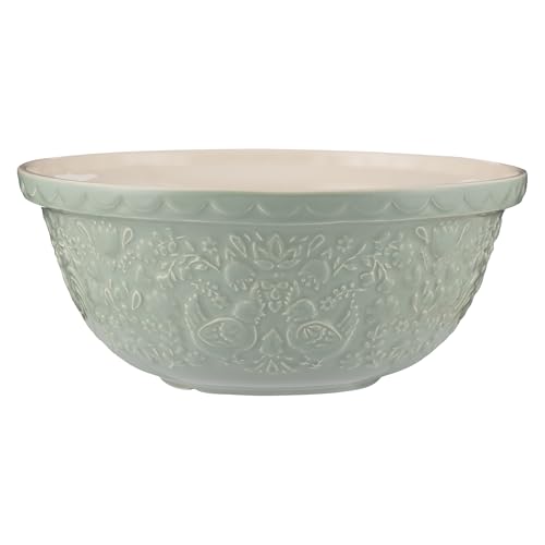 Mason Cash Home to Roost Mixing Bowl | 29cm Earthenware Bowl with Embossed Hen & Cockerel Design | 4L Capacity | Classic Bakeware for Dough, Pastry & Cake Mixing | Dishwasher & Freezer Safe