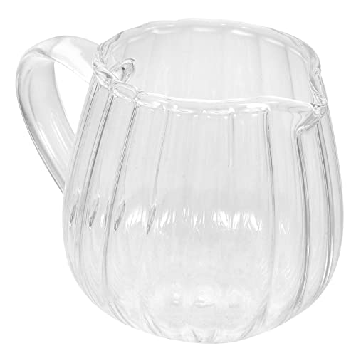SHOWERORO Milk Dispenser Pitcher Glass Jar Small Pitcher 155ml for Coffee Latte Syrup Butter