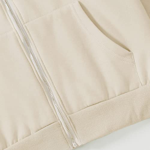 Weetiotio Y2K Womens Oversized Sweatshirt Aesthetic Butterfly Graphic Zip Up Hoodie Hooded Pockets Cotton Outerwear Teen Girl (Apricot,M,Medium) #TOP4