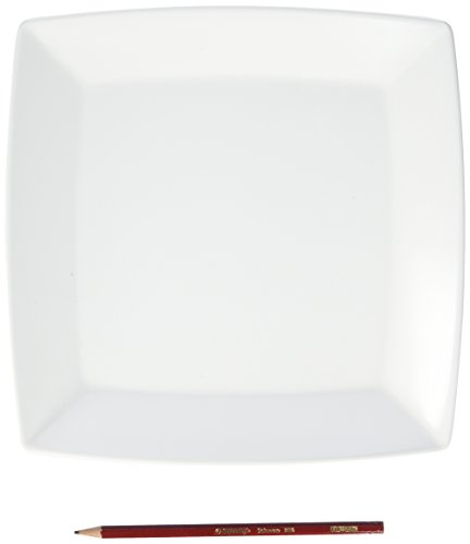 Gimex 550/696 - Plato de Postre para Camping, Cuadrado, Color Blanco y Negro