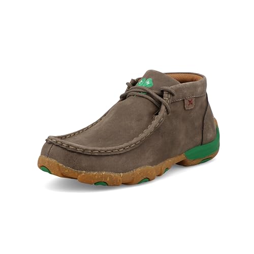 Twisted X Kid's Chukka Driving Moc, Moc Toe, Deep Taupe & Kelly Green, 2 M