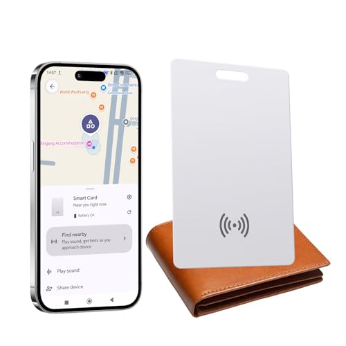 Rastreador de billetera para Android, tarjeta rastreadora de billetera fina de 2mm, compatible con la aplicación Google Encontrar mi dispositivo (solo Android), IP68 resistente al agua, carga