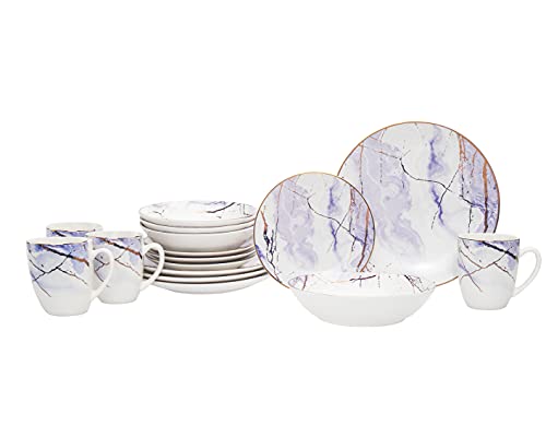Dinnerware Set Devon Dinner Plate, Salad Plate, Soup Bowl, Mug - 16 Piece Set #TOP1