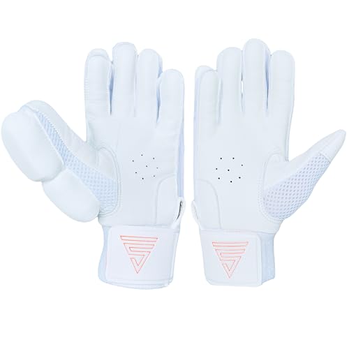 Image of VERSANT PRO DG Cricket Batting Gloves (All White, Men Size, Left Handed)