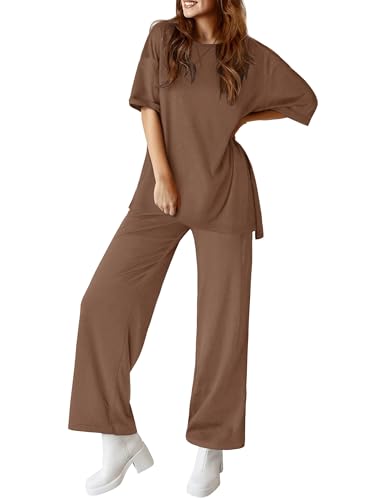 Totatuit Lounge Sets for Women Short Sleeve Tops and...