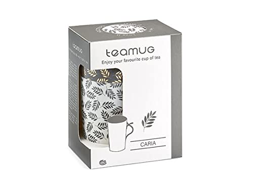 Cha Cult teemando® Teamug Caria Porzellan-Kräuterteetasse, 3-teilig 2-fach sortiert, mit Edelstahlsieb 0,4 l
