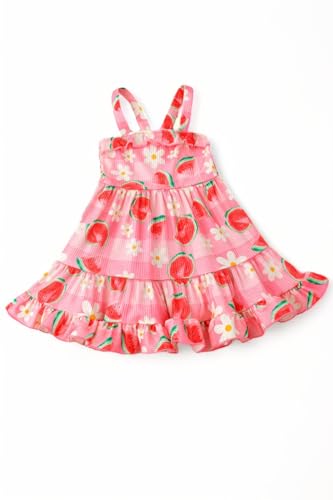 Sweet Watermelon/Floral Ruffle Dress.