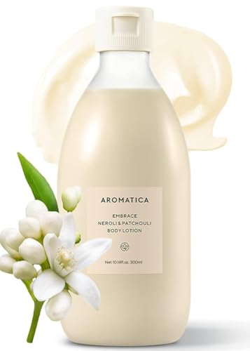 AROMATICA Embrace Body Lotion Neroli & Patchouli 10.14oz / 300ml, Vegan | Naturally-derived Aromatic Fragrance | Soothing & Moisturizing Body Lotion