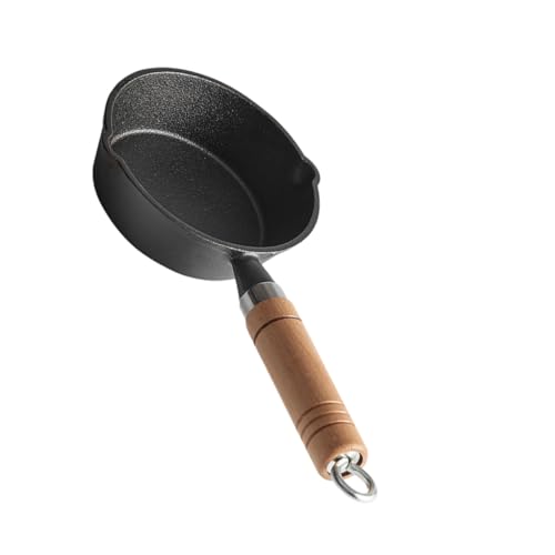 Lurrose 鋳鉄製ミニオイルポット 深型バター溶かし鍋 卵焼き対応 多機能調理器具 家 飲食店用 小型鉄鍋 揚げ物 炒め物 スープ調理に