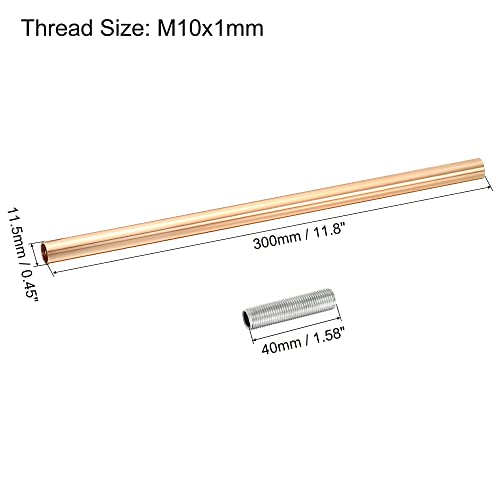 Image of MECCANIXITY Threaded Extension Rod, 11.8 inch Lamp Pipe with Connector Light Fixture for Pendant Light Island Lighting Chandeliers Stems, French Gold 4 Set