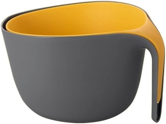 Pasta Strainer Basket Fruit Drainer Plastic Strainer Rice Washing Bowl Colanders and Strainers Multifunctional Kitchen Vegetable Washing Basket 2 in 1 Strainer Rice Washing Bowl Vegetable Washing Bask