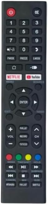 Remote Control For Geepas Smart LCD LED TVs with YouTube & Netflix Key Buttons (Type 2)