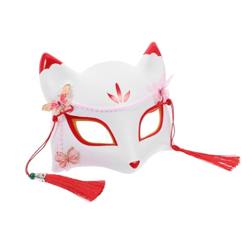 Veemoon Japanese Half Mask Delicate Cosplay Prop for Halloween Parties Unique Design Fine Workmanship Versatile Fashionable for Costume Masquerade Events