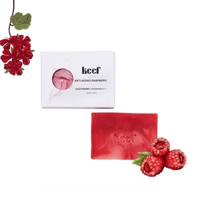 KEEF Anti Aging Raspberry Soap Bar| Almond Oil| Wheatgerm Oil| Raspberry Essential oil| Dry Skin| For Wrinkles| Oily Skin| Sensetive Skin|