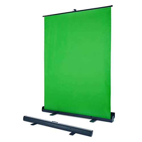 Fullwatt 134 x 200 cm GreenScreen Professioneller tragbarer grüner Hintergrund mit Ständer, Chromakey-Hintergrund für Fotografie, Video, Live Gaming-Streaming,Virtual Studio - Grün Cover