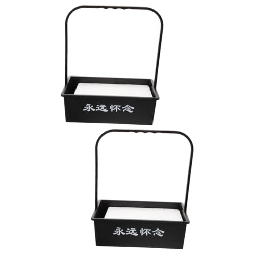 Kisangel 2 Piezas Qingming Cesta De Flores Servilleta Fuente Luces Solares para Jardín Decoración Plantas Adornos para De Abuelos Colgantes Adornos para Césped Marcadores De