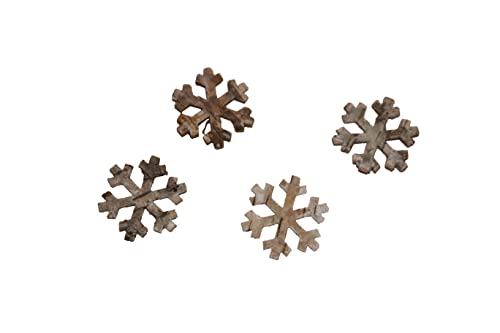 Lot de 24 flocons de neige en bois - Écorce de bouleau - Décoration naturelle - Décoration de Noël - Bricolage - Décoration de Noël Cover
