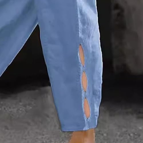 Womens Casual Lightweight Drawstring Elastic Waist Pants with Pockets3