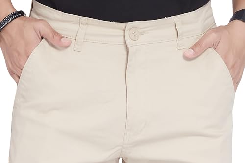 Image of DIVISIVE Men's Regular Fit Cotton Chinos Trousers Pants