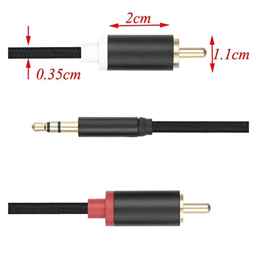 Câble jack 3.5mm vers 2RCA mâle stéréo anti-interférence pour haut-parleurs