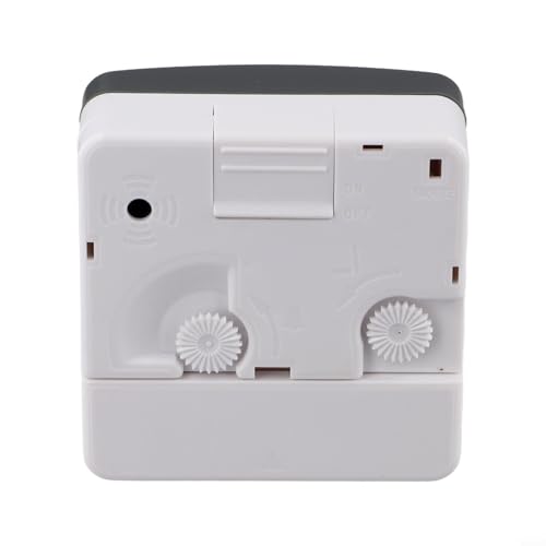 Jotekonoby Mini reloj despertador cuadrado de plástico con movimiento de cuarzo y luz integrada, reloj de viaje portátil silencioso para escritorio y mesita de noche en varios colores (gris)