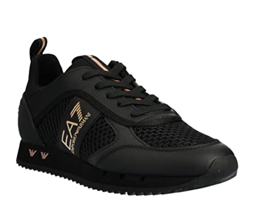 Emporio Armani EA7 Men Sneakers Triple Black - Rose Gold 6.5 US