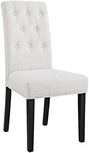 Modway Confer Modern Tufted Upholstered Fabric Parsons Kitchen and Dining Room Chair in Beige