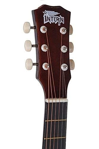 Image of Intern 38 Inch Acoustic Guitar for Beginners with Bag, Strap, Strings, Picks & Winder | Cutaway Design | Steel String Guitar for Kids & Adults. (Natural)