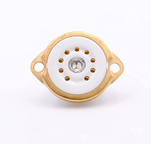 Desconocido Ponente, 10 Uds, Base de Enchufe de Tubo de vacío de cerámica de Montaje en chasis de 9 Pines para 12AX7 EF86 6922 EL84 6DJ8 12AU7 12AT7, Tubo de Guitarra de Audio HiFi AMPERIO