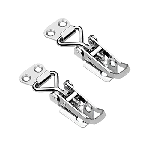 Pair Stainless Steel Toggle Clamp Latch Anti-Rattle Toggle Latch Fastener Clamp Locker Hatch for Boat Cabinet Boxes with Keyhole