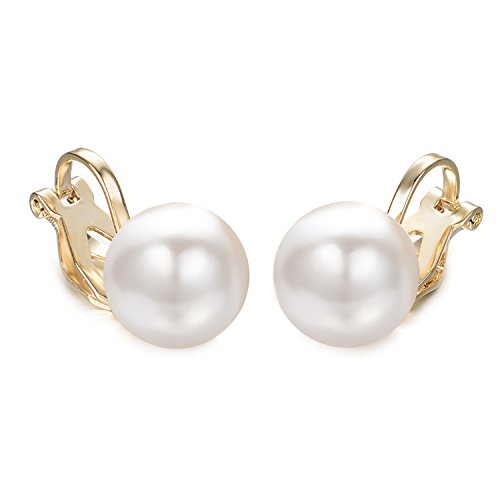 Aretes de Perla para Mujer con Clip No Perforados miniatura 3