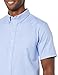 Amazon Essentials Men's Slim-Fit Short Sleeve Stretch Oxford Shirt with Pocket, Powder Blue, Medium