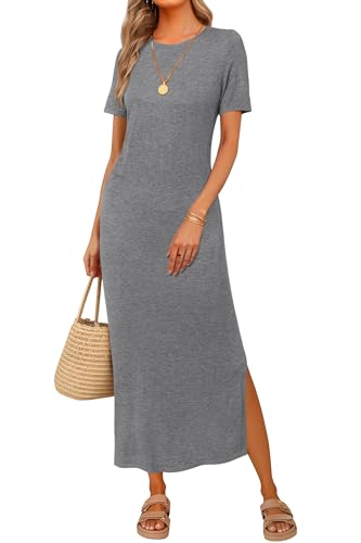 Image of Arach&Cloz Women's Wool Blend Lightweight Spring Casual T Shirts Maxi Dress 2026