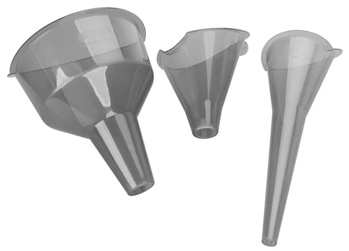 Performance Tool W4053 Clear View Easy-Fill Funnel Set (3 Pieces) - Versatile Liquid Filling Solutions