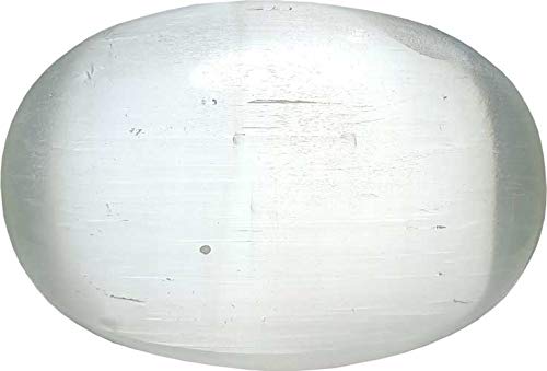 Aldomin Natural Selenite Healing Crystal White Polished Stone (74 Gram)