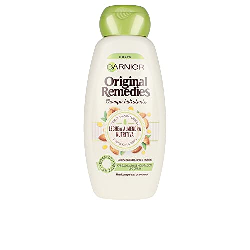 Garnier Original Remedies - Champú Hidratante Leche de Almendra Nutritiva para Pelo Muy Seco y de Uso Diario - 300 ml
