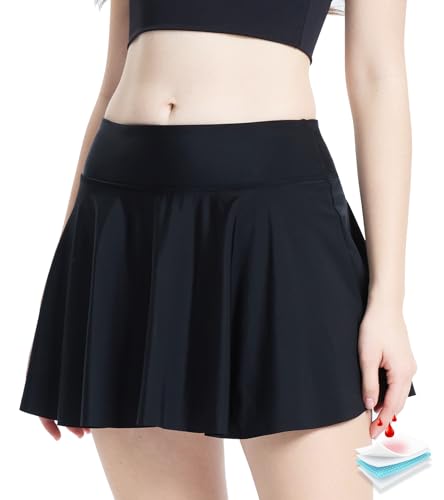 Period Swimwear Leakproof Swim Skirt Waterproof Menstrual Swimsuit with Pocket for Women Teens Girls