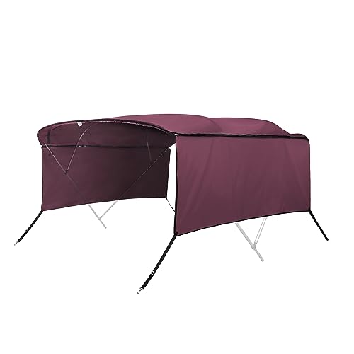 QUARKZMAN 1 Juego 600D 4 Arco 8'l X 91'-96' W Toldo Bimini Cubierta Lona Roja