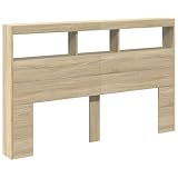 vidaXL Cabecero de Cama con LED Roble Sonoma 160x17x102 cm