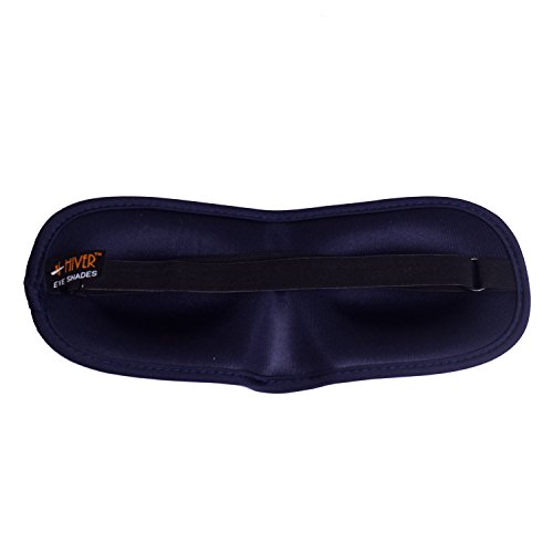 Image of HIVER Polycotton 3D Sleep Mask For Privacy-Never Broken- (Any Machine Washable) Eye Mask For Sleeping Locking Light 100%- Blindfold Airplane Mask- Night Blinder Eyeshade For Men Women (Blue)