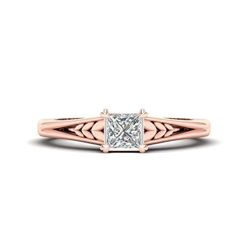Bague argent sterling princesse diamant blanc anti ternissement
