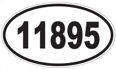 Number 11895 Oval Sticker