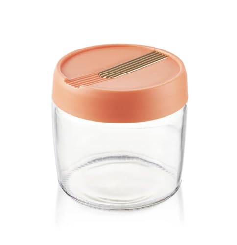 Image of HOMIES Kitchen Airtight Storage Jars Glass Moisture-proof Storage Box Grain Kitchen Storage Containers Canister, 500 ml (1 PC)