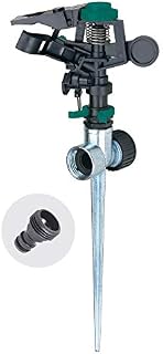 Melnor 65052-AMZ Plastic Pulsating Sprinkler on Metal Spike with QuickConnect Product Adapter Set