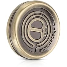 Coin Fidget Slider, Magnetic Stainless Mini Rotation Coin Fidget Slider, Devil Style Stress Relief Fingertip Haptic Toy for Adults Office Work, Travel, Home