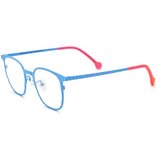 Image of FONEX Colorful Pure Titanium Glasses Frame Women Retro Round Eyeglasses F85782