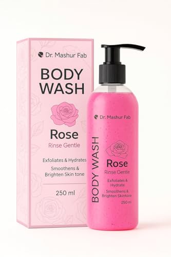 Image of MASHUR FAB Body Wash - Exfoliating & Hydrating Formula | Brightens Skin Tone | 250ml Multiple Fragrance (1, Ppink)
