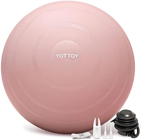 YOTTOY Exercise Ball for Pregnancy,Anti-Burst Yoga Ball for Physical Therapy,Stability Ball for Ball Chair Fitness with Pump (Pink)