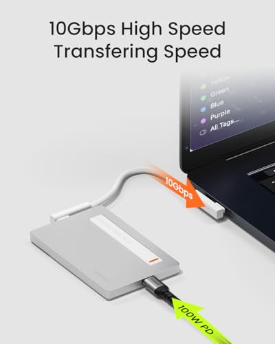 Image of sharge USB C to USB C Cable, 10Gbps Data Transfer 240W Max, 90 Degree Type C Cable for Disk Plus, iPhone 17 /16 /16 Pro /16 Pro Max /15, MacBook Pro /Air, Galaxy S25 /S24, Pixel 9, 7 Inches